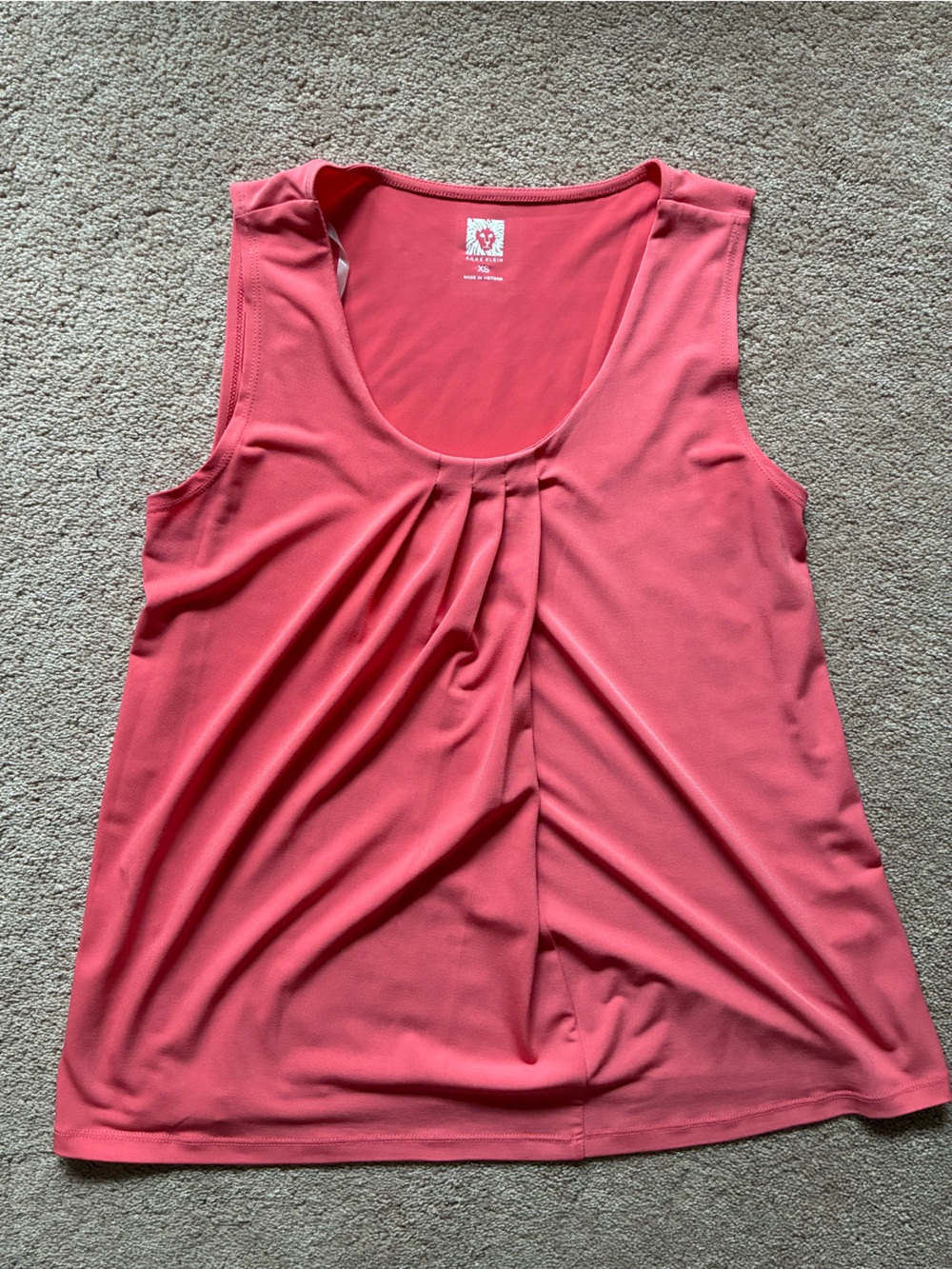 Anne Klein Coral Sleeveless Blouse with Pleats 🧡🧡🧡